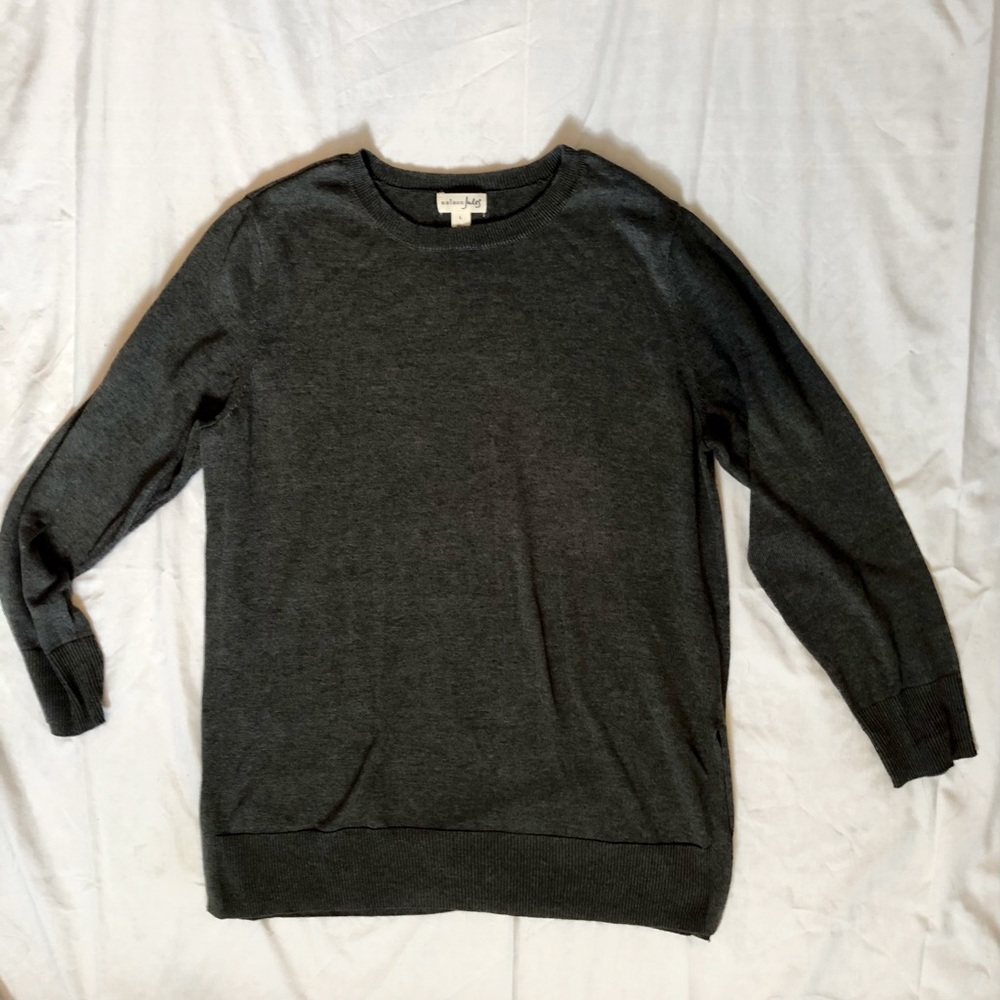 Maison Jules Grey Knit Tunic Sweater